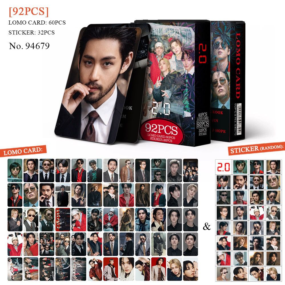 BTS 2.0 PHOTOCARDS 92 PCS (60 PHOTOCARDS + 32 STICKERS)