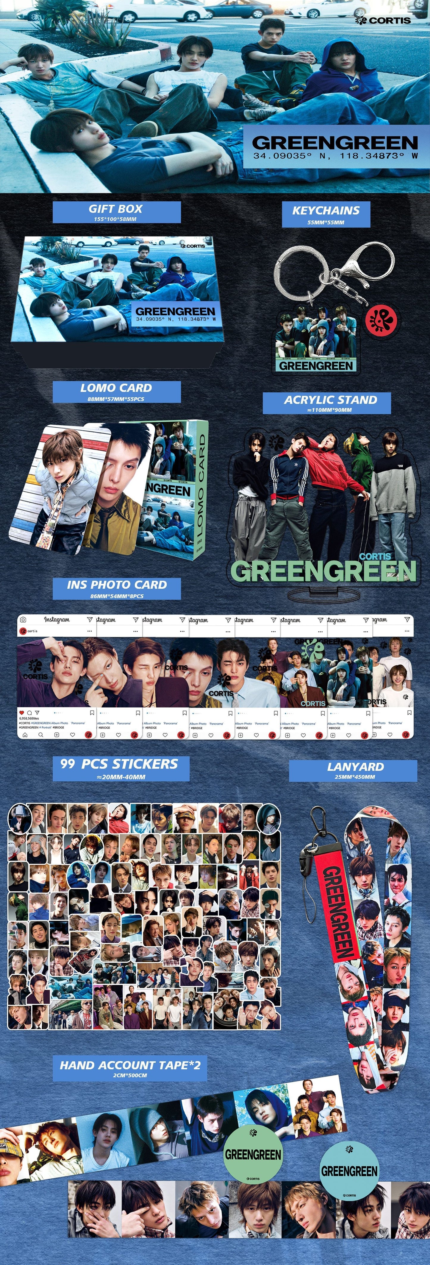 CORTIS GREENGREEN WITH 175 PIECES (GIFT BOX WITH/ VARIOUS ITEMS!✨)