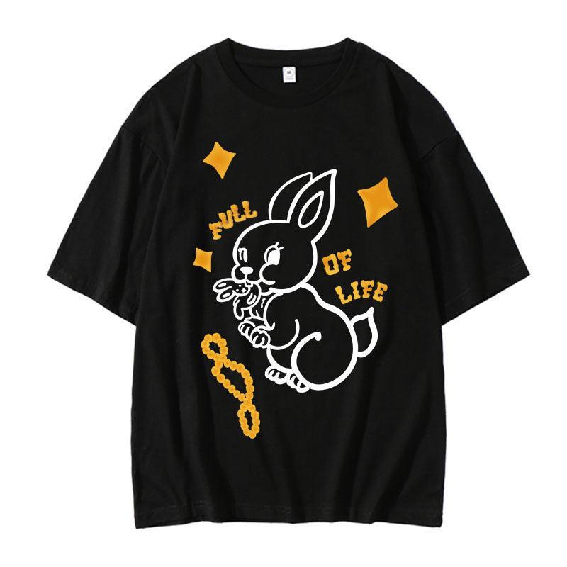 NEWJEANS T-SHIRT 100% COTTON (black/white)