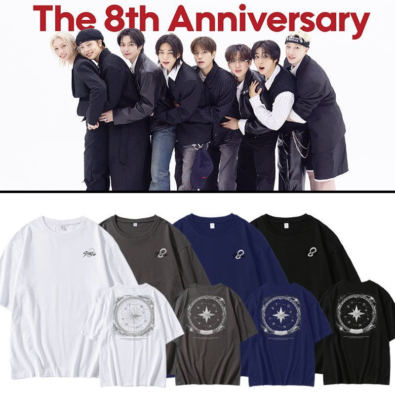 STRAY KIDS 8th ANNIVERSARY TSHIRT 100% COTTON