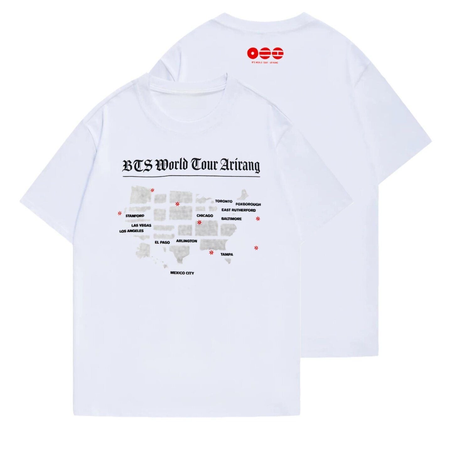BTS WORLD TOUR ARIRANG T-SHIRT 100% COTTON