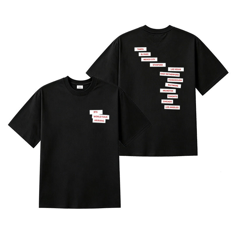 BTS WORLD TOUR ARIRANG T-SHIRT 100% COTTON - VARIOUS COLORS