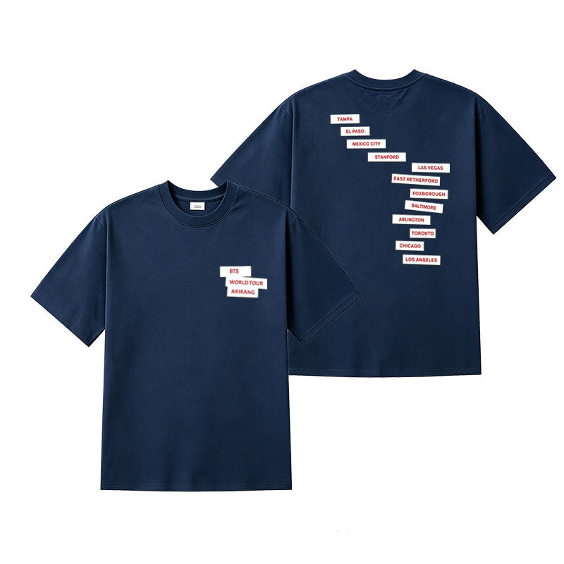 BTS WORLD TOUR ARIRANG T-SHIRT 100% COTTON - VARIOUS COLORS