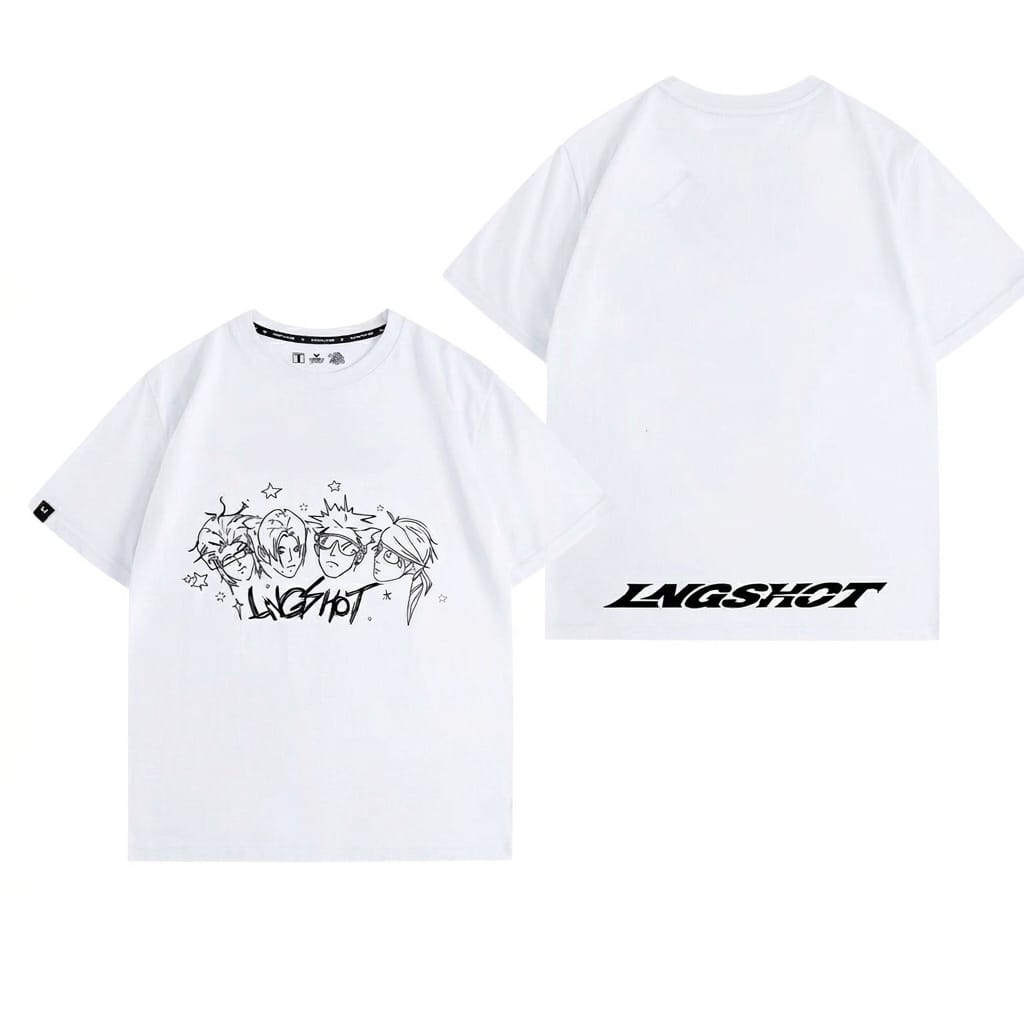 LNGSHOT T-SHIRTS 100% COTTON (white and black)