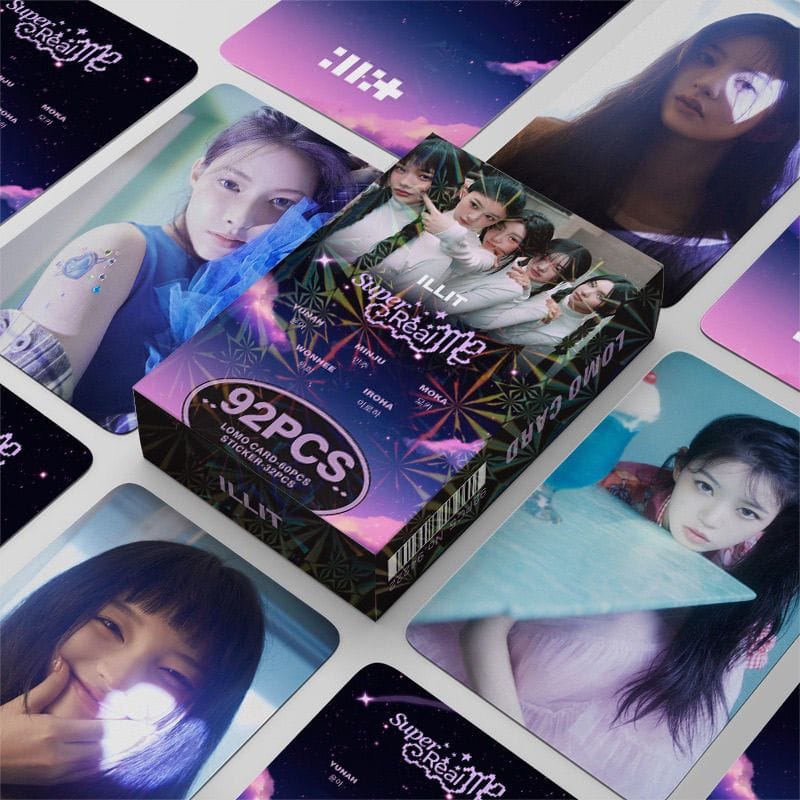 ILLIT SUPER REAL ME PHOTOCARDS 92 PCS(60 CARDS+ 32 STICKERS)