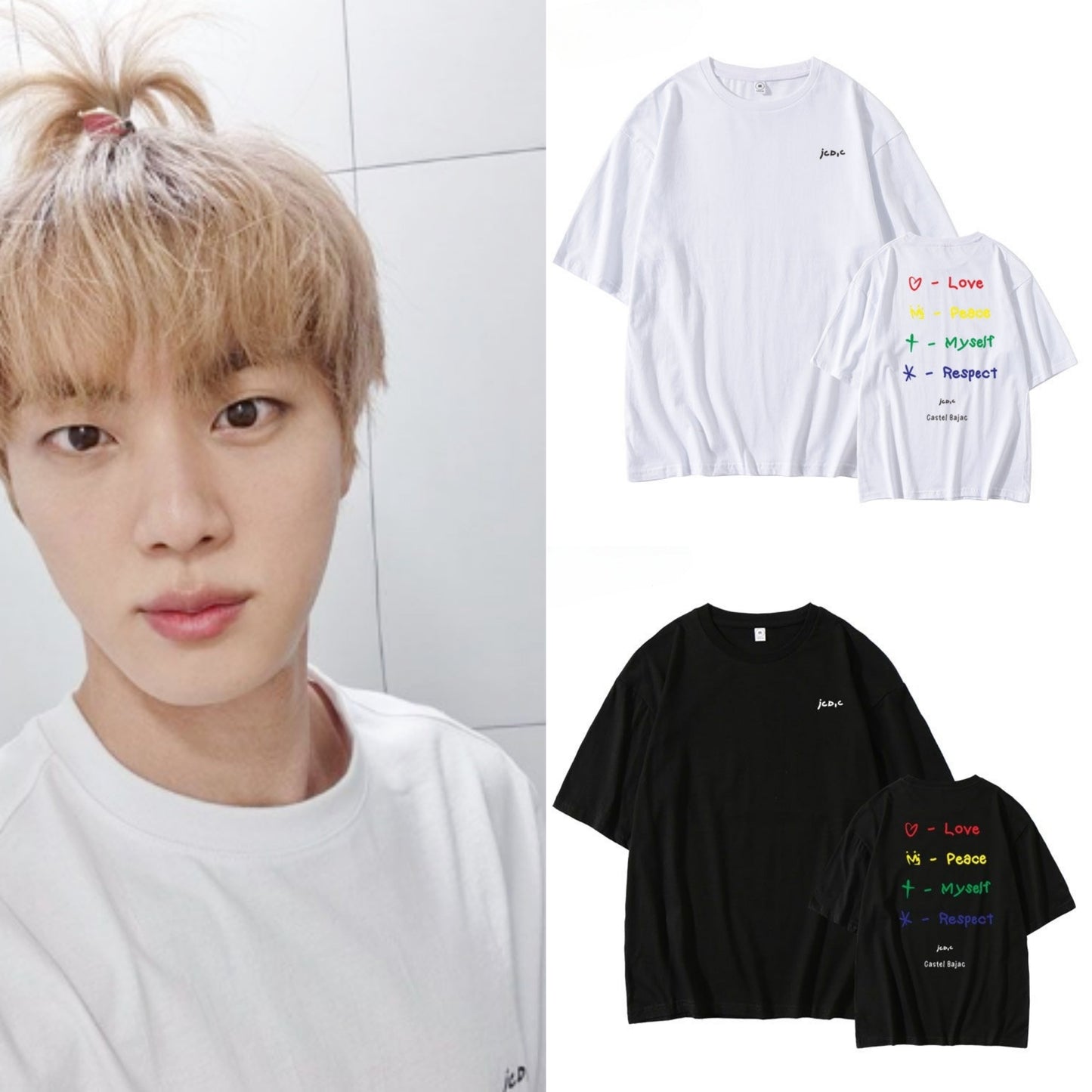 JIN T-SHIRT %100 PAMUK (beyaz ve siyah)